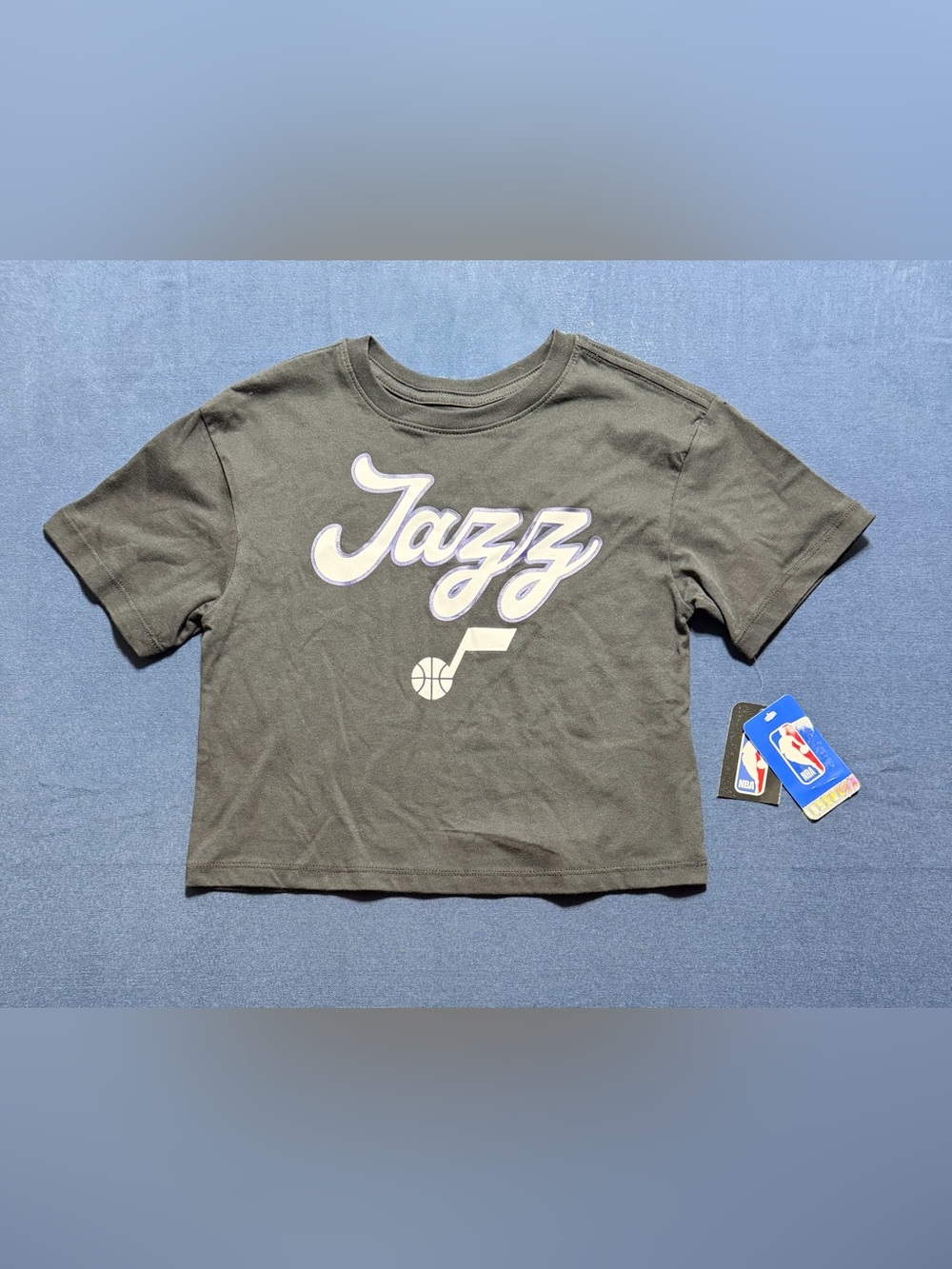 Cotton NWT Size M (10/12) NBA Utah Jazz Crop T-Shirt
